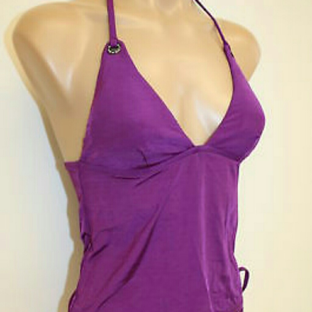 ABS Allen Schwartz tankini swimsuit purple s m
